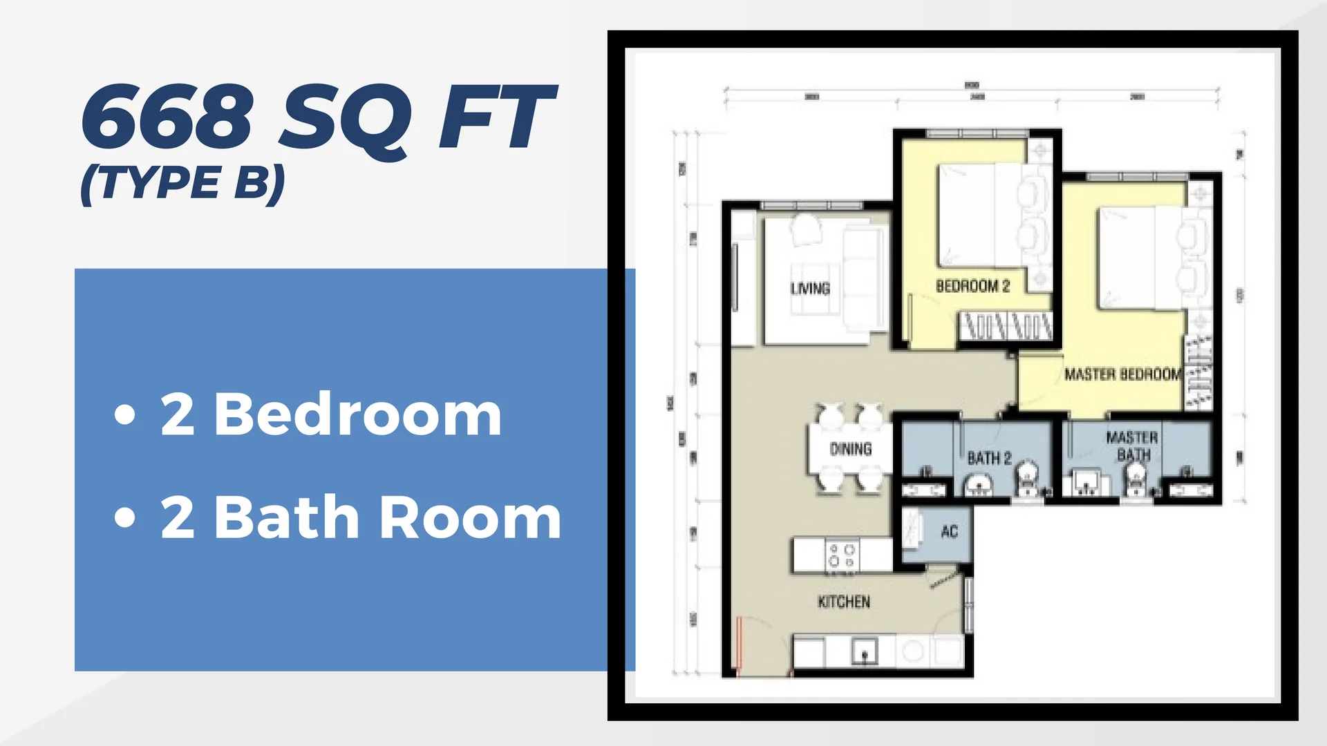 Anderson Residences Type B 2-bedroom 668 sqft floor plan